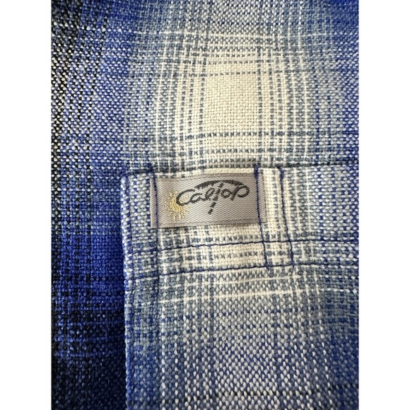 VTG CalTop Shirt Mens Medium Flannel Plaid Button Long Sleeve Y2K Fits L - Picture 7 of 8
